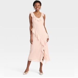 Women's Ruffle Slip Dress - a New Day Light Pink Sz XS
